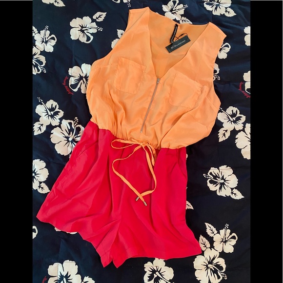 🎁NWT Walter Baker Romper M. Peach/Fuchsia …or Teal/Purple. - Picture 2 of 10